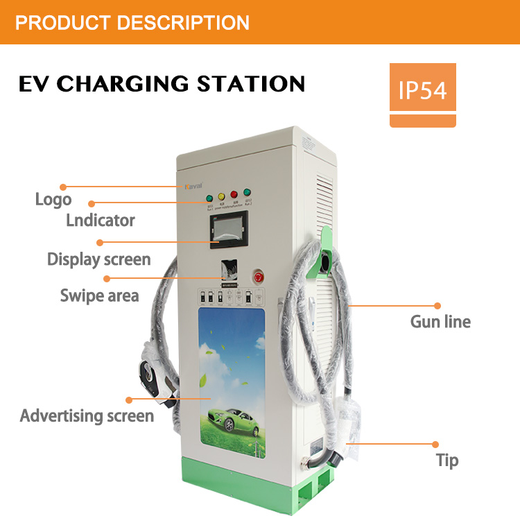 IP55 480KW RFID Card EV Charging Station Floor Standing
