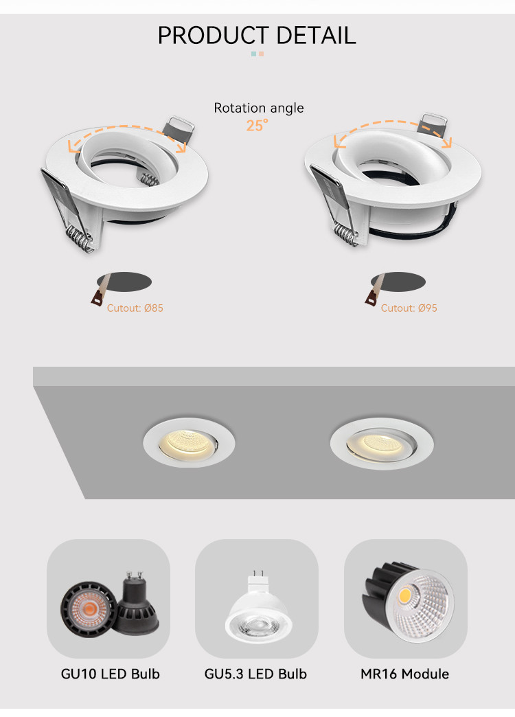 Gyro 360 Rotated Downlight Frames Ocean Led Recessed Light Housing