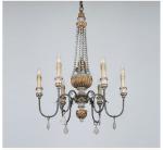 Wood candelabra chandelier Pendant lamp 6 Lights (WH-CI-61)