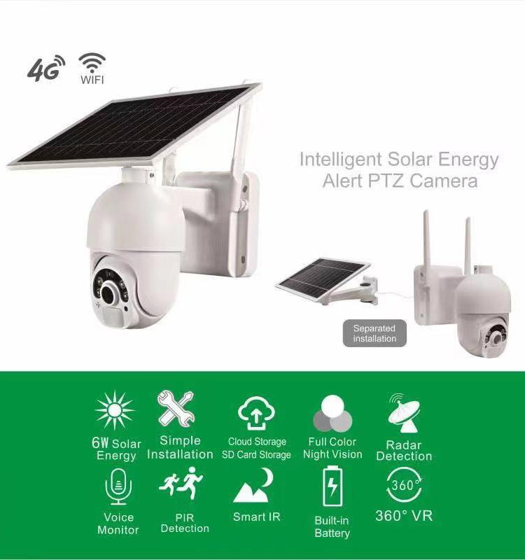 Home Outdoor Waterproof 1080P Camera Wireless Security Alarm System Solar CCTV Camera
