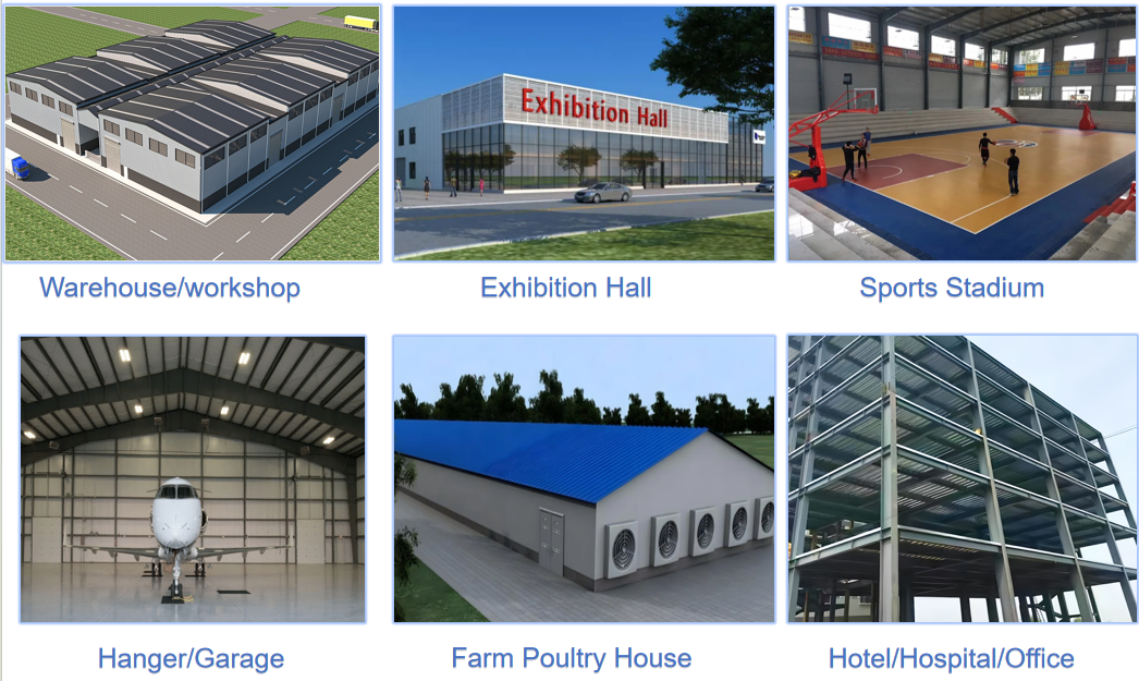 Custom Prefabricated Steel Structure Workshop for Warehouse Factory