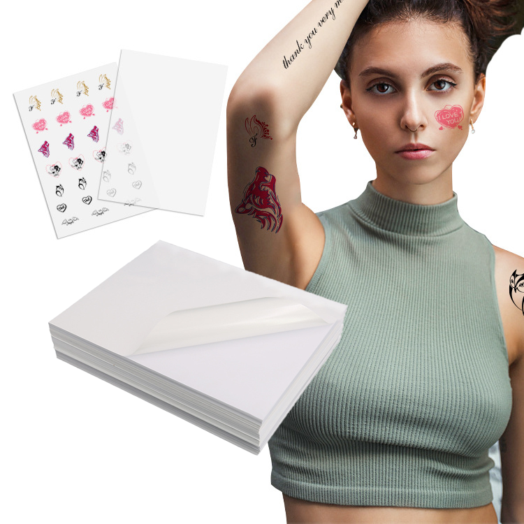 Metal etc A4 Blank Printable Water Transfer tattoo decal paper for Man Gram 175/185gsm