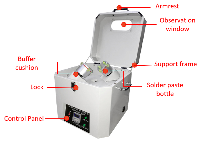 50HZ 40W Solder Paste Mixer Standard 380mm/Mins Rotating Speed For SMT Production Line