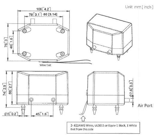 Electric Fish Tank Air Pump , Low Power Consumption Air Pump For Aquarium