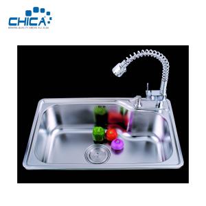 China Press Kitchen Sink SUS304 Stainless Steel Kitchen Sink Single Bowl Kitchen Sinks With Faucet wholesale