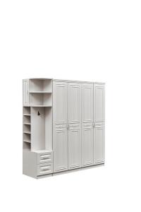 China Anti Deformation White Wood Armoire Wardrobe For Bedroom Dustproof Multiscene wholesale