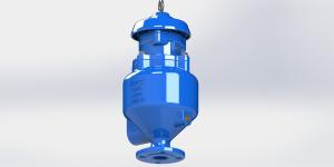 China Spill Free RAL5010 DN200 Sewage Air Release Valve wholesale