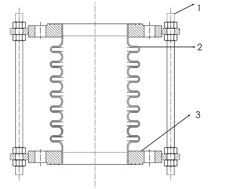 ANSI 150LB Stainless Steel Metal Exhaust Compensator Reinforced Metallic Expansion Bellows