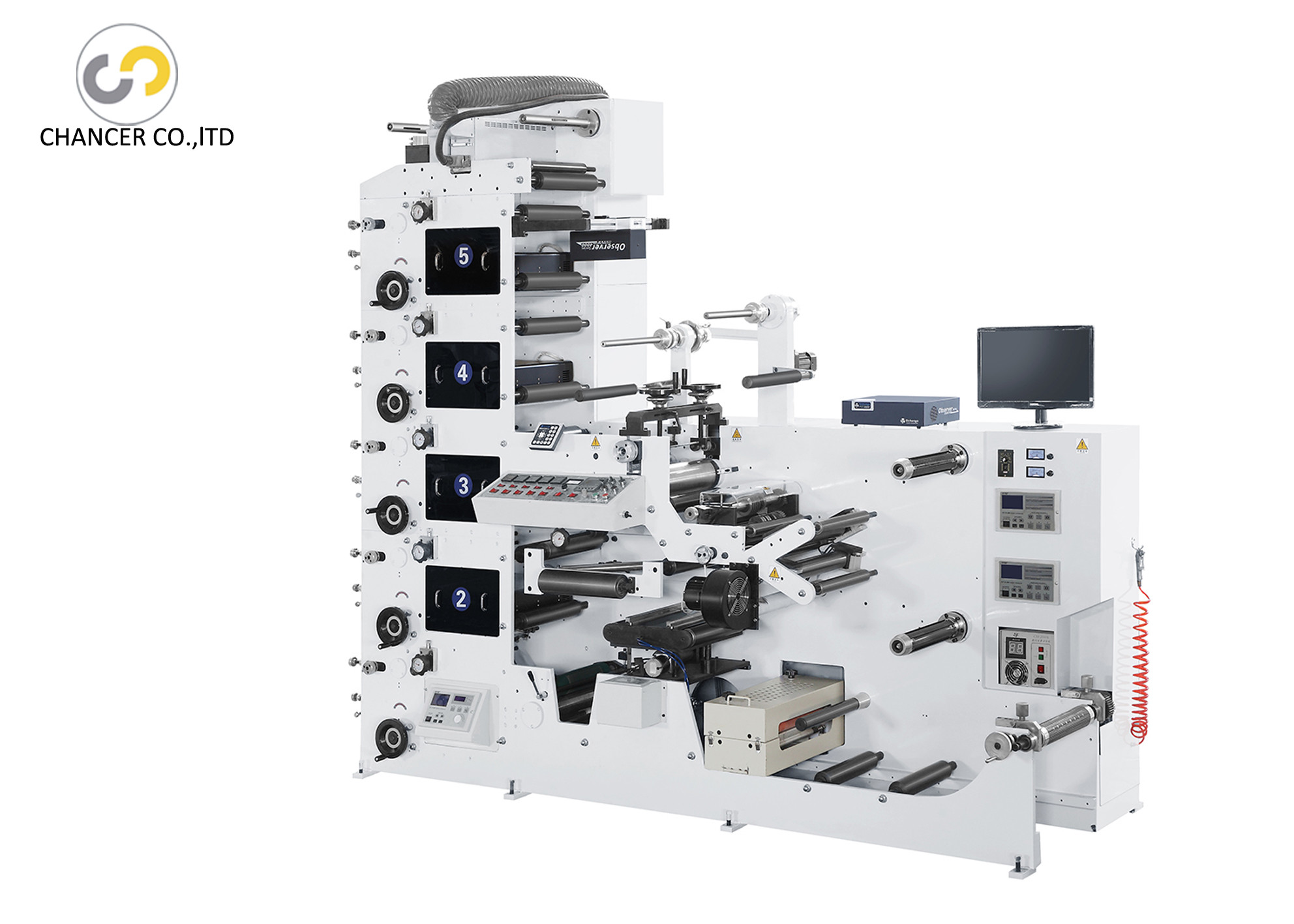 5 colors UV adhesive label die cutting flexo printing machine