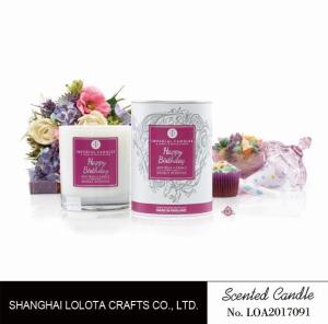 China Birthday Gift Scented Soy Candles , Non Toxic Scented Candles Round Rigid Box Packing wholesale