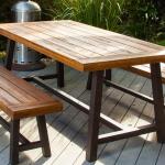 ISO14001 Certificate 1800mm Wood And Metal Bistro Set