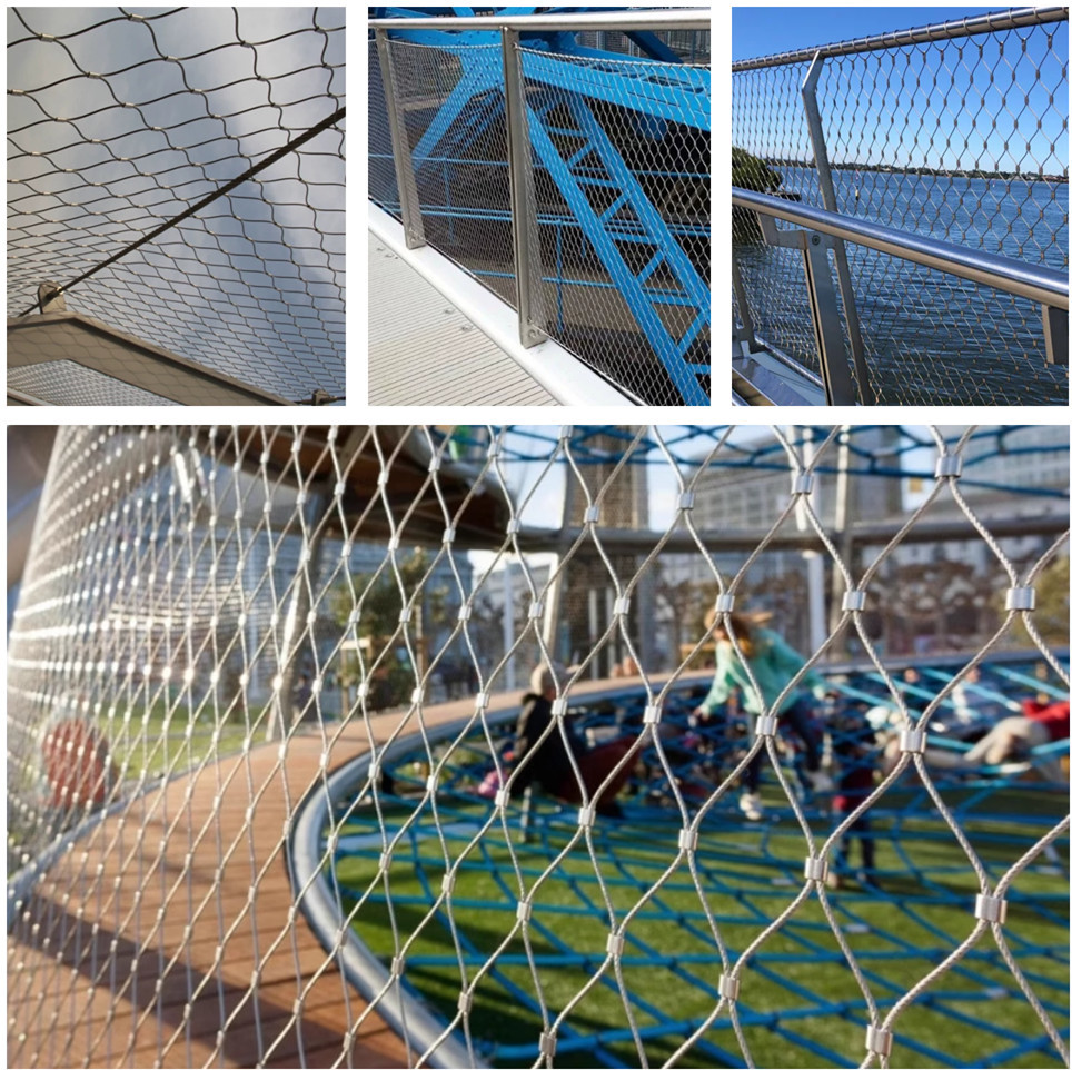 Flexible & Durable Stainless Steel Cable Mesh Fence For Railing Infill Net