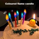 12 Count Colored Flames Birthday Cake Candles No Scent Perfect for Happy