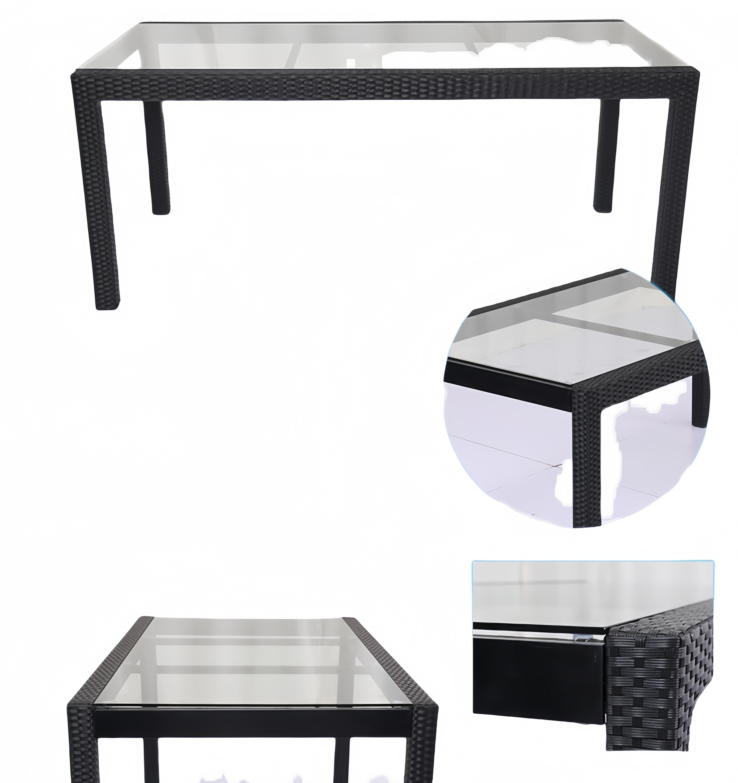 7 PCS Woven Dining Table Chairs Patio Conversation Leisure Rattan Sofa Set