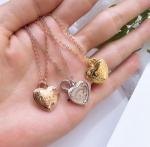 Gold Plated 925 Sterling Silver Neckalce Jewelry Pendant Heart Charm
