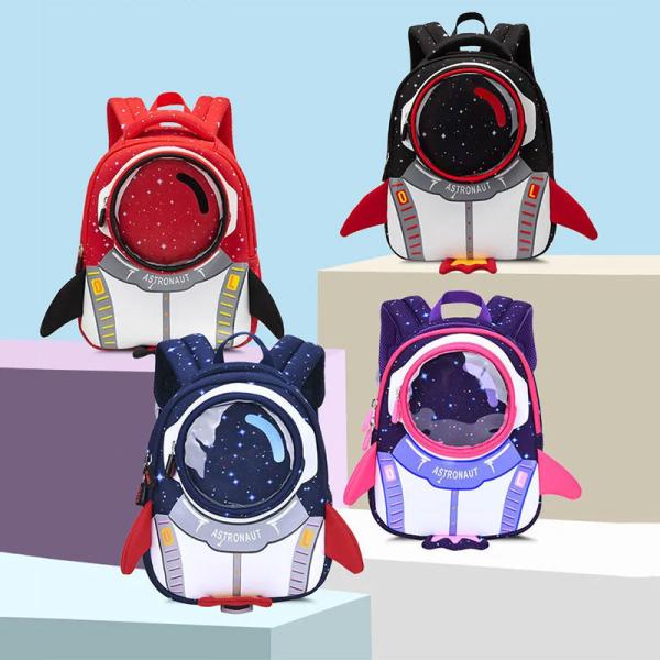 Waterproof 3D Rocket Kids Backpack Anti Lost Cartoon Girls Astronauts School