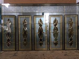 China Decorative door inserts thickness 25.4MM with brass came wholesale