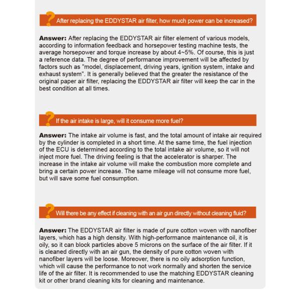 High-filtration efficiency EDDYSTAR air filter car fit for Mini R50 Mini CooperR50 Cooper CabrioR52 ES9911