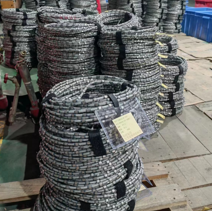Beads Diameter 11.5mm Diamond Wire Saw Diamond Cutting Rope For Granite Quarry