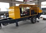 Electric Engine Trailer Concrete Pump , Hydraulic Stationary Mini Concrete Pump