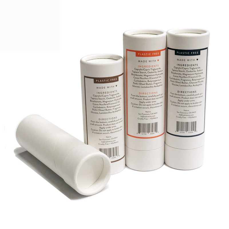 Ultralight White Cardboard Tube Packaging , Biodegradable Round Paper Tube Packaging