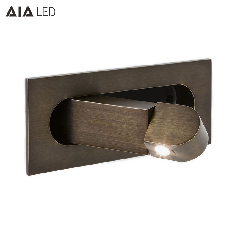 Recessed Hotel Reading Book Wall Lamp Modern Interior Bedroom Bedside Home Decor Folding Adjust Angle Wall Light Sconce