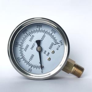 China Brass Radial 2.5 Inches 5000 Psi Pressure Gauge 63mm Liquid Filled Oil Pressure Gauge wholesale