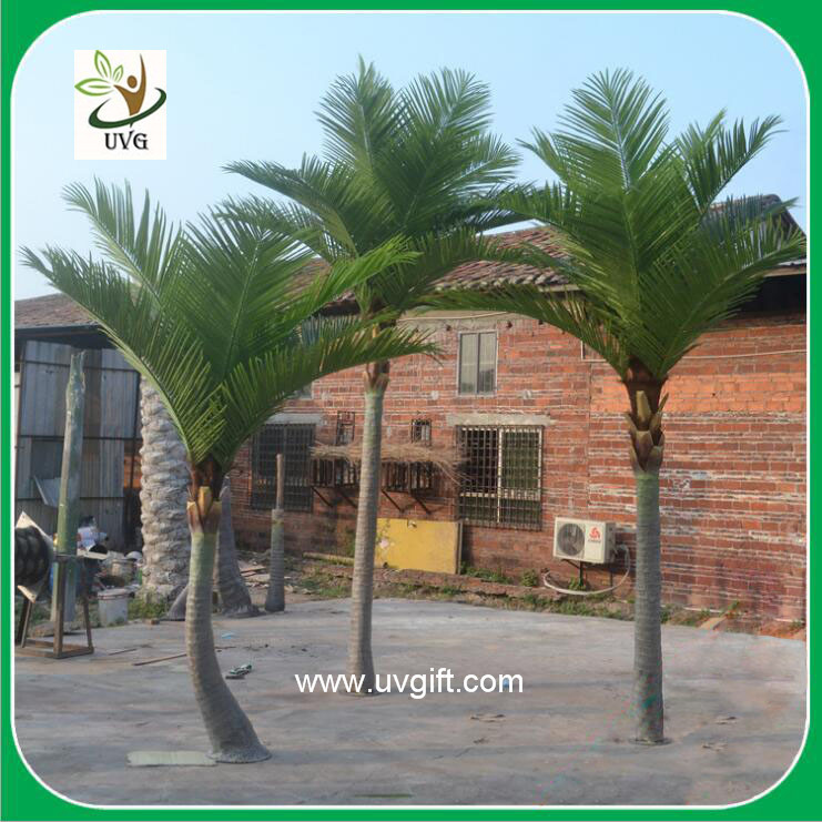 UVG wedding arrangements cheap plastic coconut leaves indoor artificial palm trees for table decorations