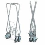 Folding Laundry Hotel Luggage Dolly / OEM Chrome Hotel Luggage Carrier