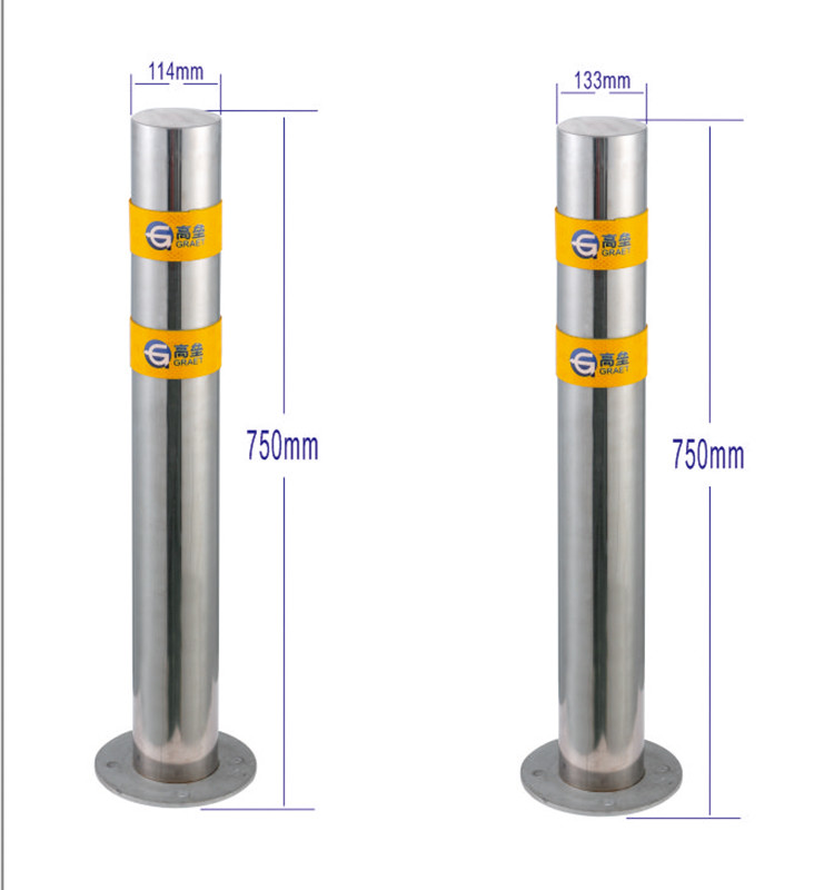 Galvanized Steel Parking Bollards D200*T4 Mm Powder Coated Anti Parking Posts