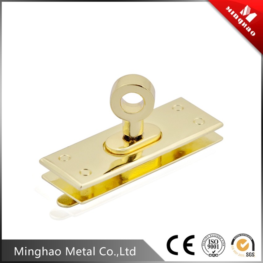 New style gold handbag square turn lock for bag parts,15.4*12.18mm turn lock