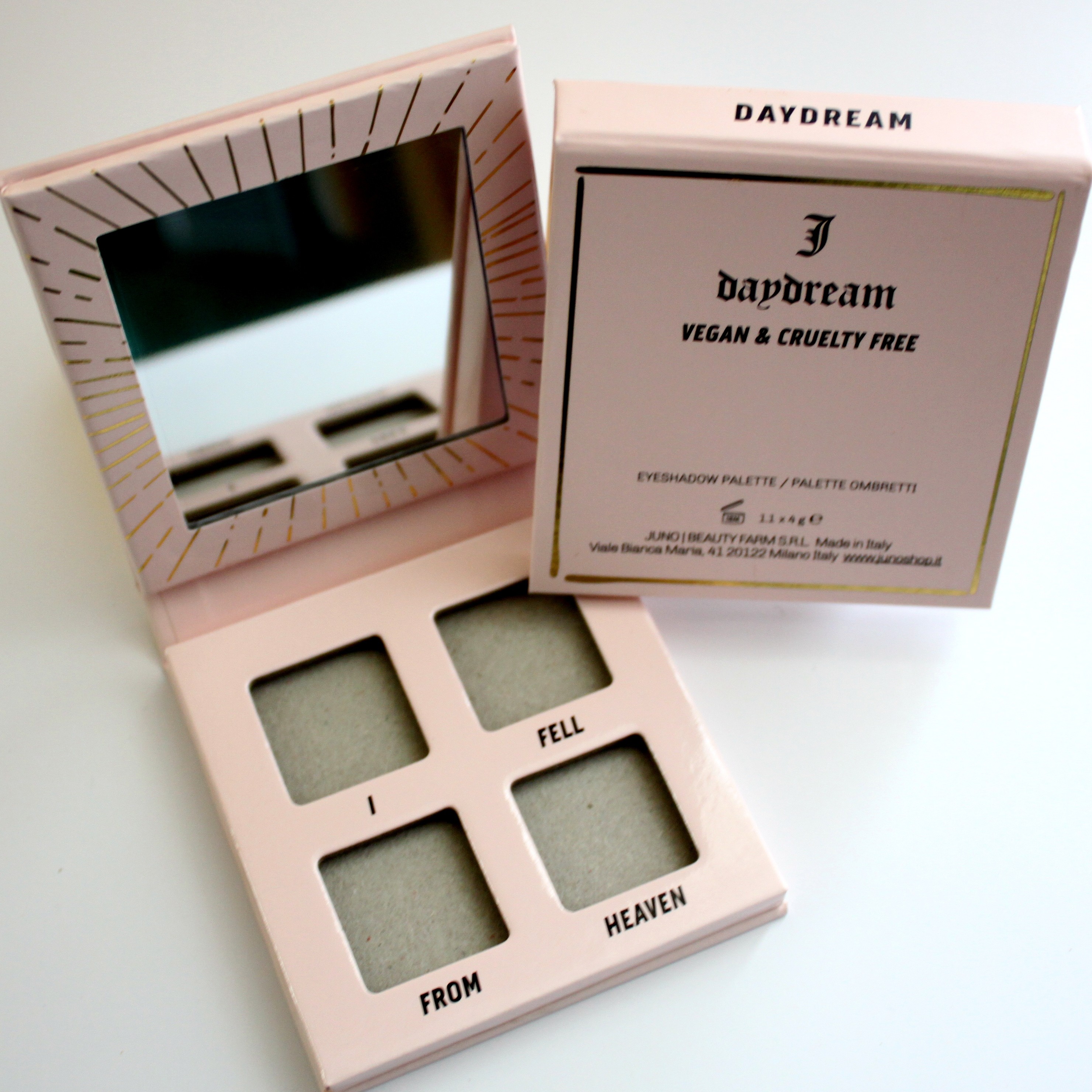 4 Pan 27mm Empty Blush Palette C2S Paper Greyboard Hot Foil Stamping