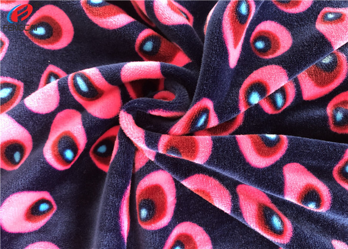 95% Polyester 5% Spandex Velvet Fabric Printed Super Soft Plush Velboa Fabric