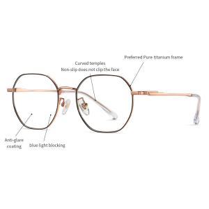 China Round Titanium Frame Glasses Unisex Anti Radiation Anti Blue Light wholesale