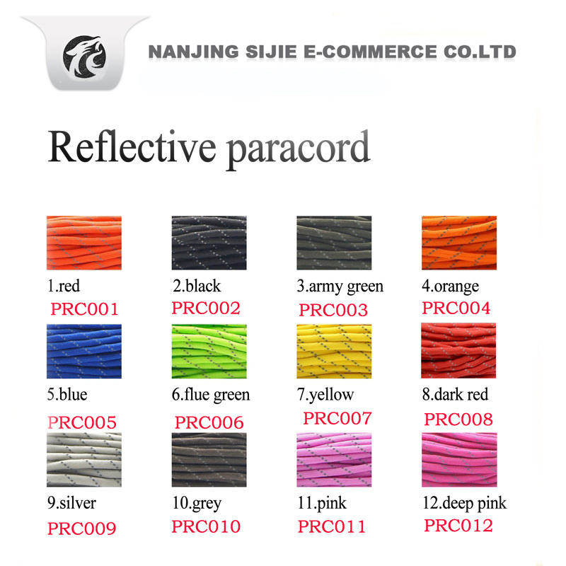 Outdoor Survival Paracord 550 with 7 Inner Strand Typeiii Polyester Paracord Rope