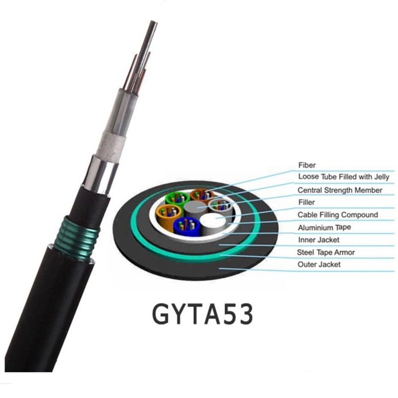 20 Years of Dependability GYTY53 Armored Low Voltage Fiber Optic Cable for Outdoor