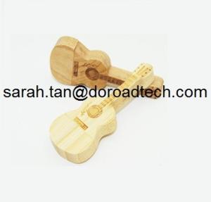 China New Wooden Cute Mini Guitar Shaped USB Pen Drives, Hot Sale Guitar USB Memory Sticks wholesale