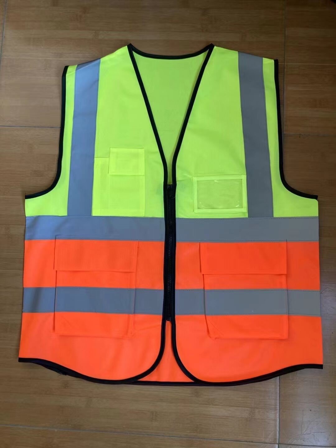 60 Grams Polyester Safety Vest High Visibility Vest With 2 Pockets