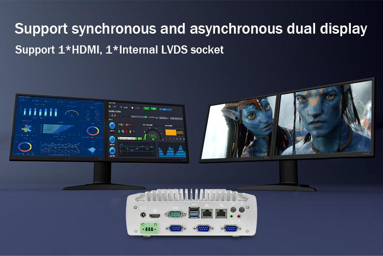 Support synchronous and asynchronous dual displaySupport 1*HDMl, 1*Internal LVDS socket