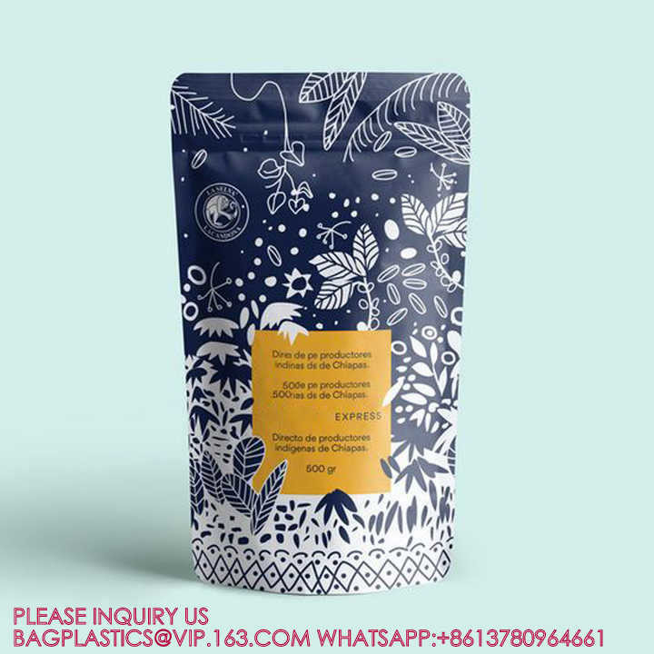 Eco Friendly Recycled Pouch Food Zip Bag Stand Up Peanut Pouches Snack Nuts Doypack Bags