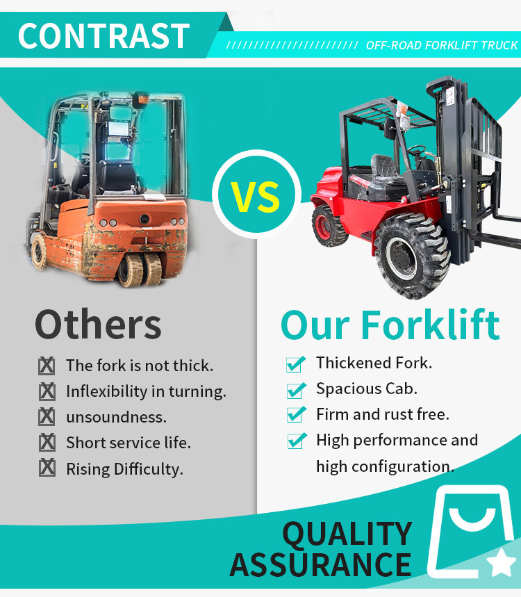 4.5t Off Road Forklift Tires 4 Wheels Off-Road Rough Terrain Forklifts