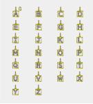 0.03ct 18K Yellow Gold Diamond Necklace A-Z Initials 3D Cube