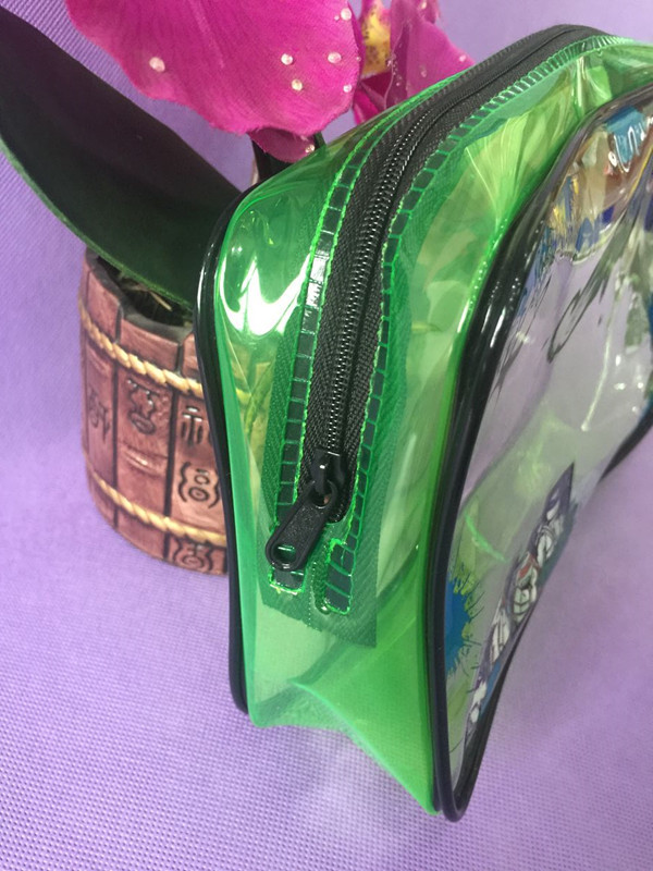 Printing Clear Piping Waterproof PVC Bag , Promotional Clear Messenger Bag With Zipper