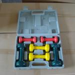Carry Case 6kg Vinyl Dumbbell Set For Building Muscle Strength Hex Shape