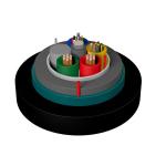 Stranded Loose Tube Hybrid Fiber Optic Cable GDTA53 Double Armored Composite