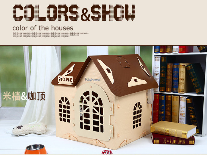 Summer Pet 022 Removable Deluxe Bungalow Villa, Teddy Dog Breathable Dog House Wholesale Color: Pink, White Red, Rice