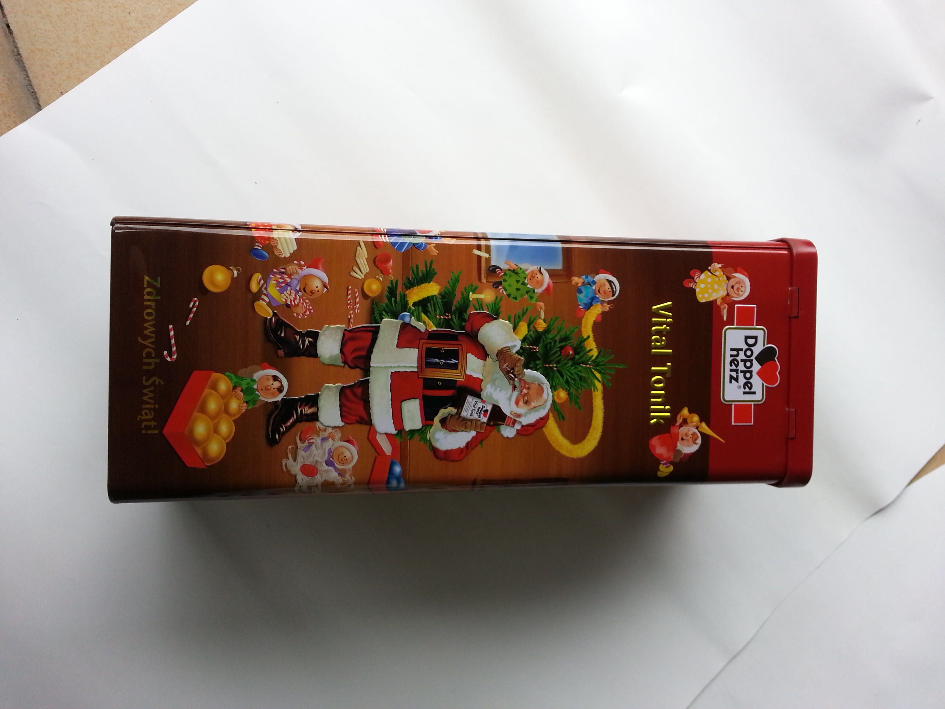 Promotional Metal Tin Container Square Vital Tonik For Wine Packaging