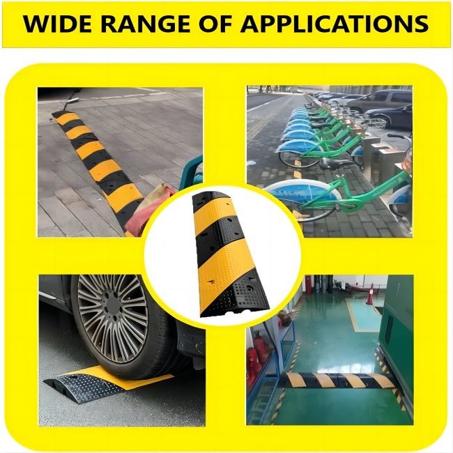 38in 6600Lbs Rubber Speed Hump 4 Pack Of 1 Channel Rubber Road Hump 3ton