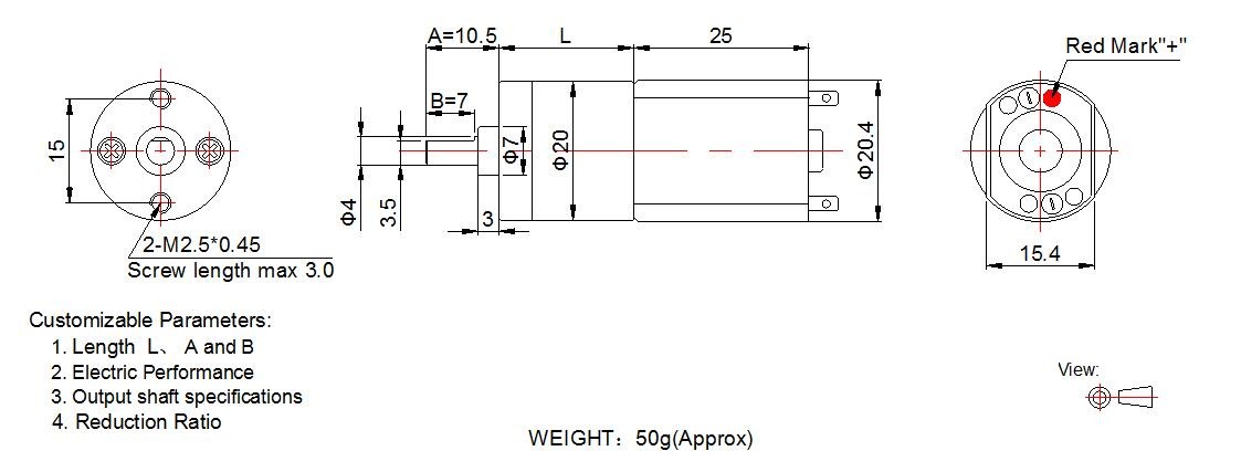 Hobbed Gearbox 12v Electric Motor High Torque 20mm 20GA130 For Medical Machine