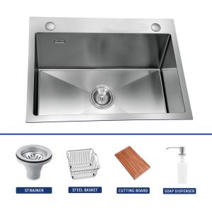 China Gold Handmade Kitchen Sink 304 Elegant Functional For Home wholesale